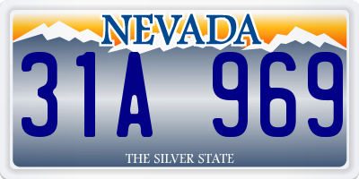 NV license plate 31A969
