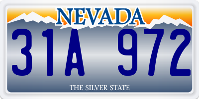 NV license plate 31A972