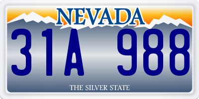 NV license plate 31A988