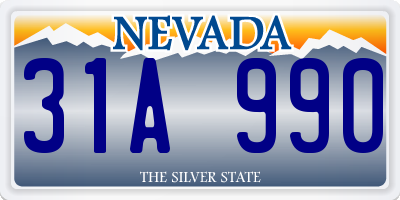 NV license plate 31A990