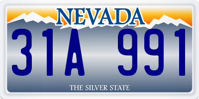 NV license plate 31A991
