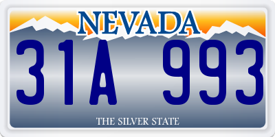 NV license plate 31A993