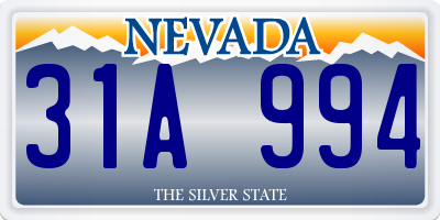 NV license plate 31A994