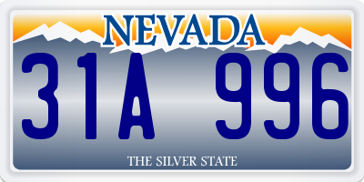 NV license plate 31A996