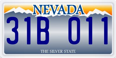 NV license plate 31B011
