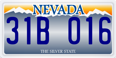 NV license plate 31B016