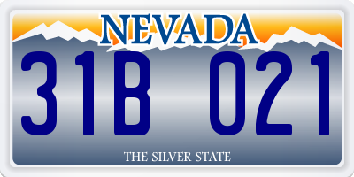 NV license plate 31B021