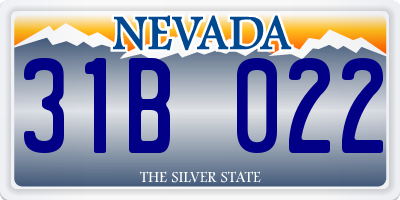 NV license plate 31B022
