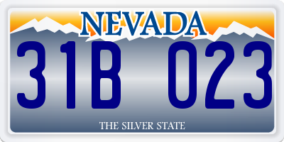 NV license plate 31B023