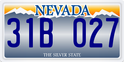 NV license plate 31B027