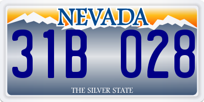 NV license plate 31B028