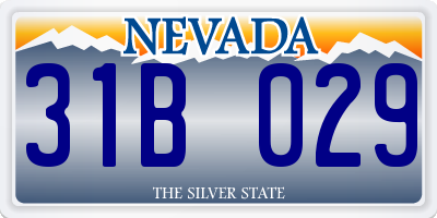 NV license plate 31B029