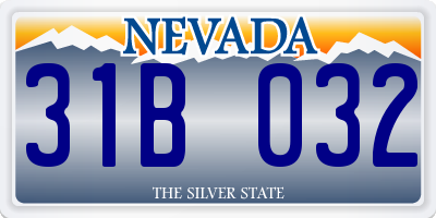 NV license plate 31B032