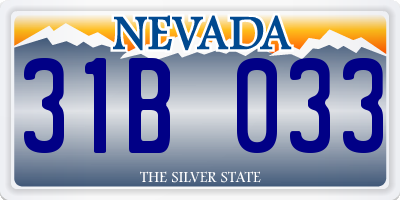 NV license plate 31B033