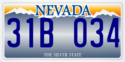 NV license plate 31B034