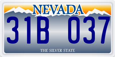 NV license plate 31B037