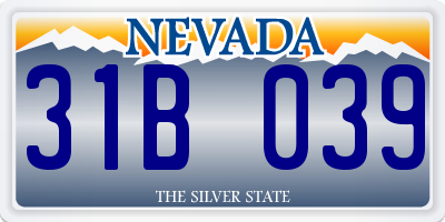 NV license plate 31B039