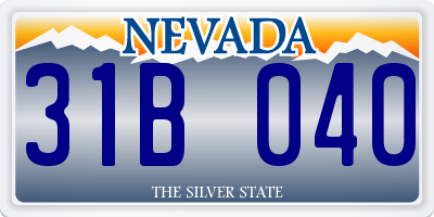 NV license plate 31B040