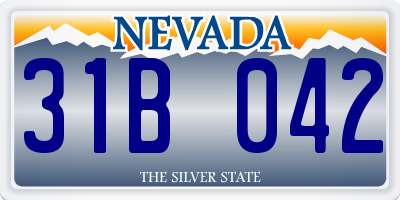 NV license plate 31B042