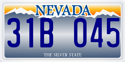 NV license plate 31B045