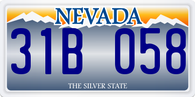 NV license plate 31B058