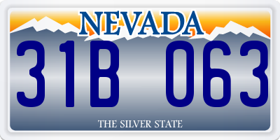 NV license plate 31B063