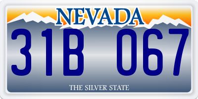 NV license plate 31B067