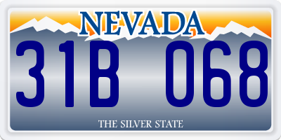 NV license plate 31B068