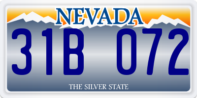 NV license plate 31B072