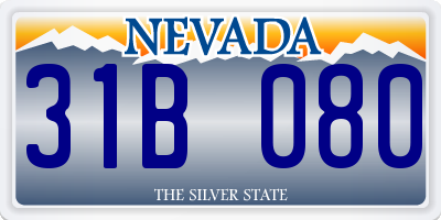NV license plate 31B080