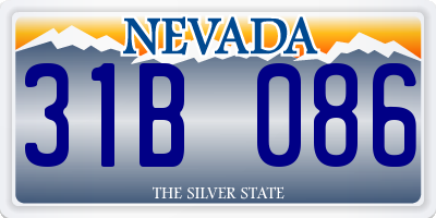 NV license plate 31B086