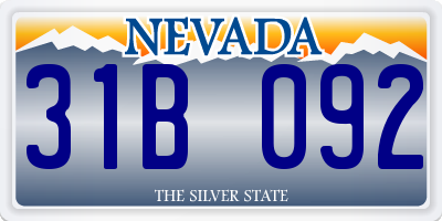 NV license plate 31B092