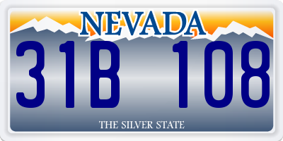 NV license plate 31B108