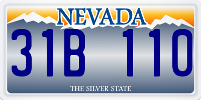 NV license plate 31B110