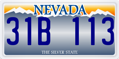 NV license plate 31B113