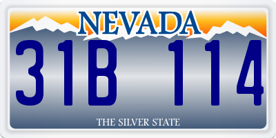 NV license plate 31B114