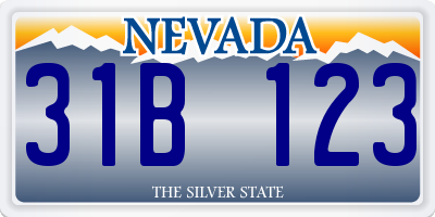 NV license plate 31B123