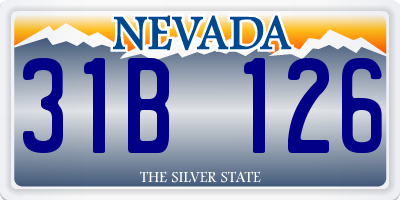 NV license plate 31B126
