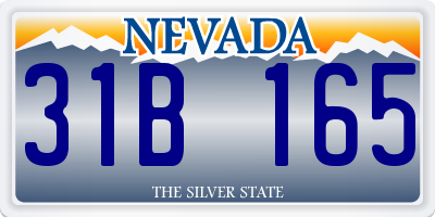 NV license plate 31B165