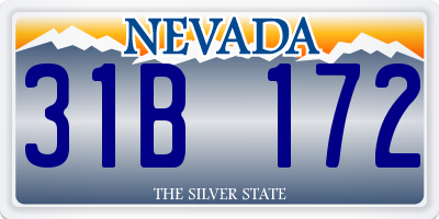 NV license plate 31B172
