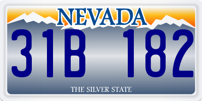 NV license plate 31B182