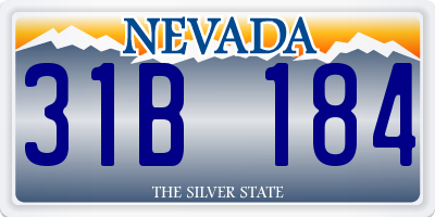 NV license plate 31B184