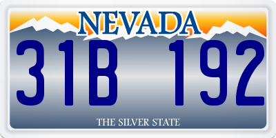 NV license plate 31B192