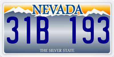 NV license plate 31B193