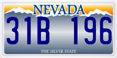 NV license plate 31B196