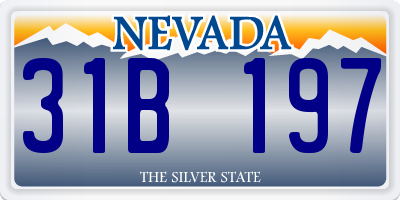 NV license plate 31B197