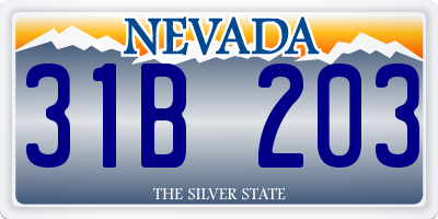 NV license plate 31B203