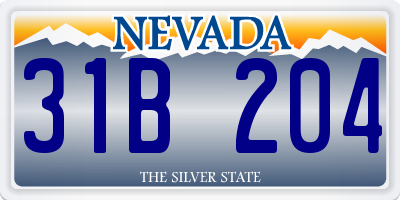 NV license plate 31B204