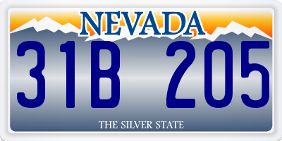 NV license plate 31B205