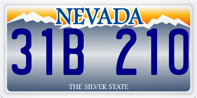 NV license plate 31B210